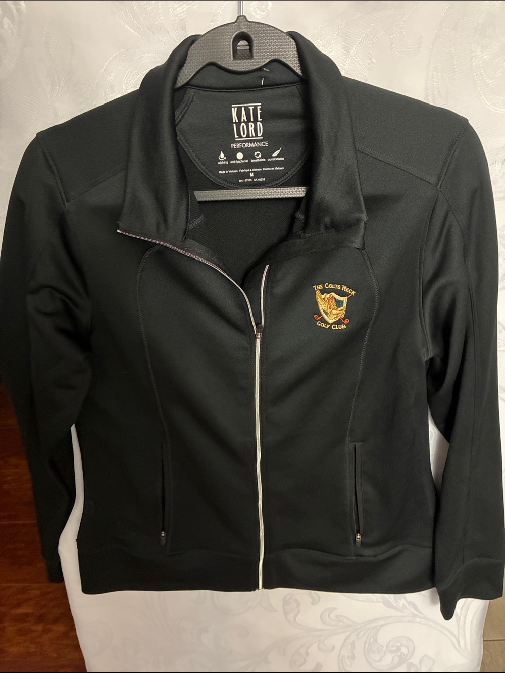 Kate Lord Black Performance Full-Zip Utility Jacket with The Colts Neck Golf Clu